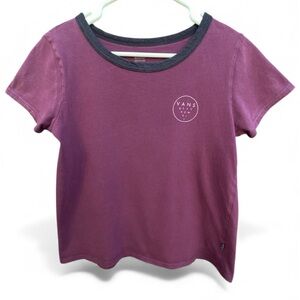 Vans Off The Wall Purple/Burgundy Logo T-shirt Women's Size Medium